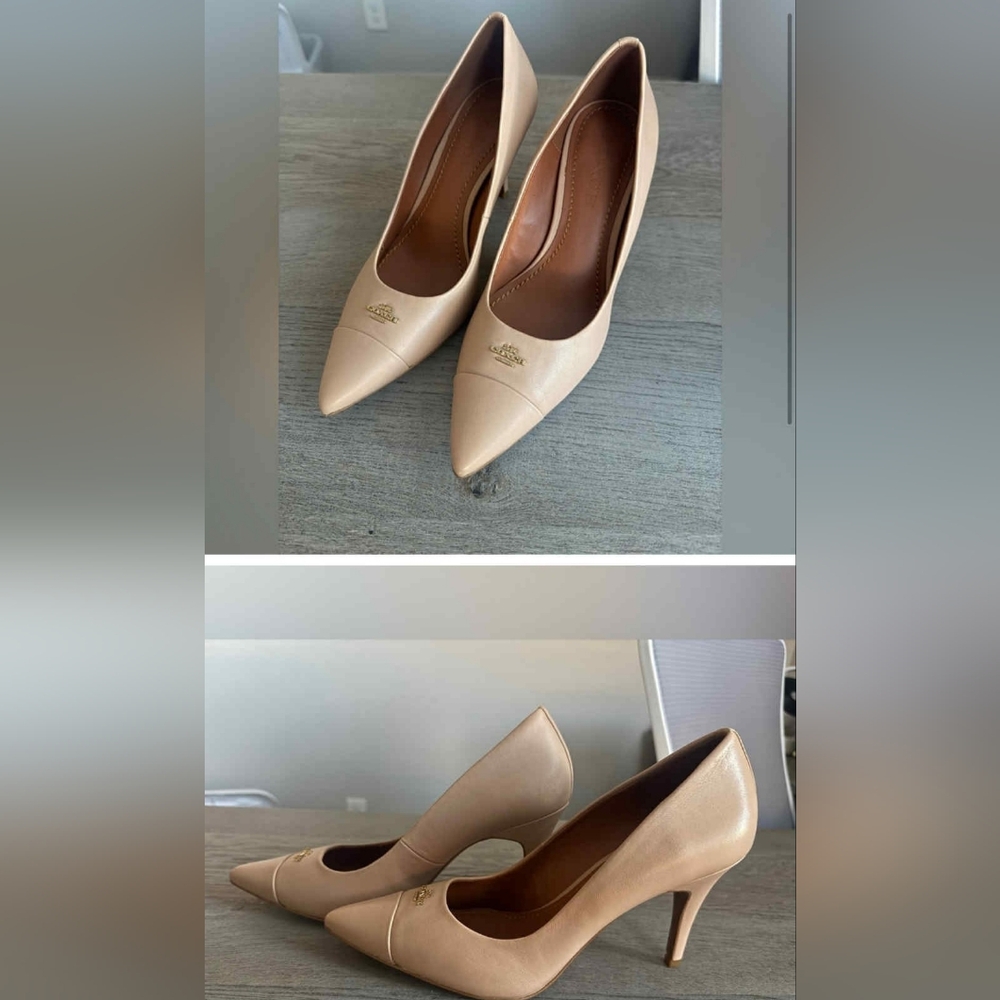 Coach Patrice Nude/tan Leather Stilleto Pumps
